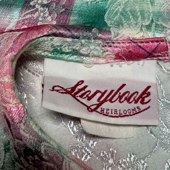 Vintage Storybook Heirlooms Girls Dress 8 Plaid Lace Metallic Brocade Victorian - Picture 3 of 14